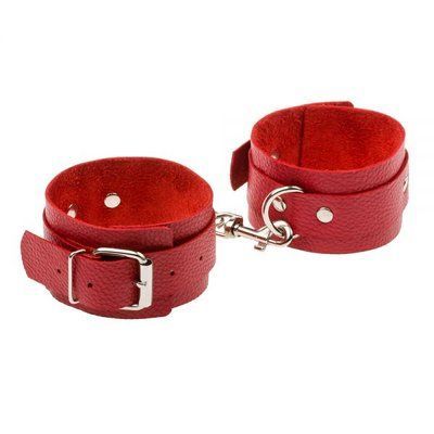 Окови Leather Standart Leg Cuffs, Red 281410 фото