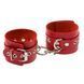 Наручники Leather Double Fix Hand Cuffs, Red 281404 фото 1