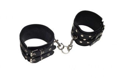Окови Leather Double Fix Leg Cuffs, Black 280190 фото
