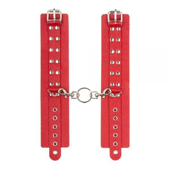 Наручники Leather Rastraints Hand Cuffs, Red 281407 фото