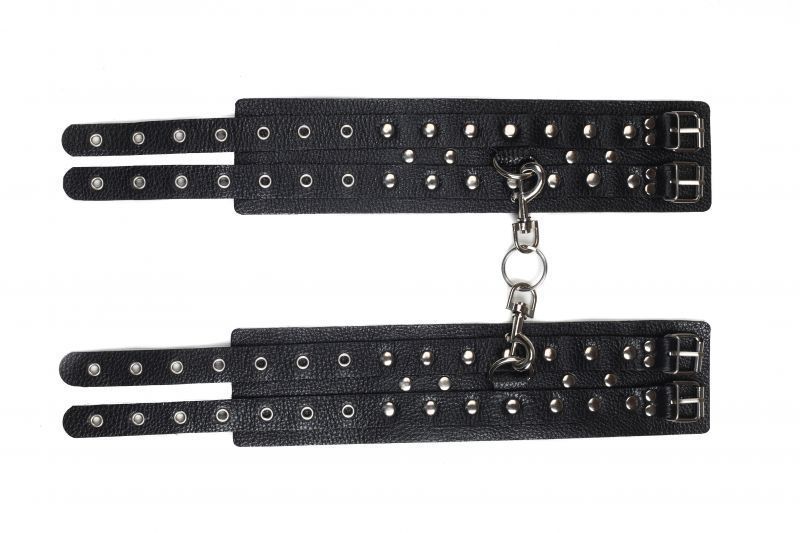 Окови Leather Double Fix Leg Cuffs, Black 280190 фото