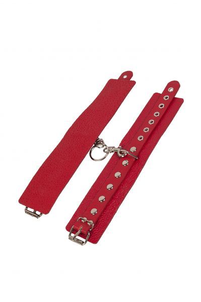 Наручники Leather Restraints Hand Cuffs, Red 280158 фото