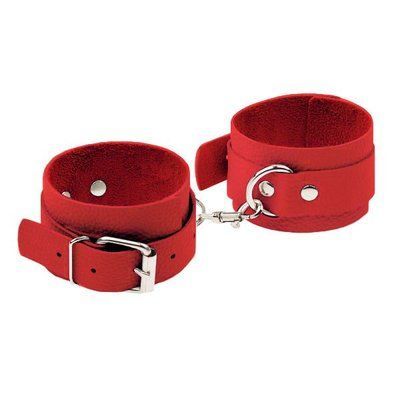 Наручники Leather Standart Hand Cuffs, Red 281333 фото