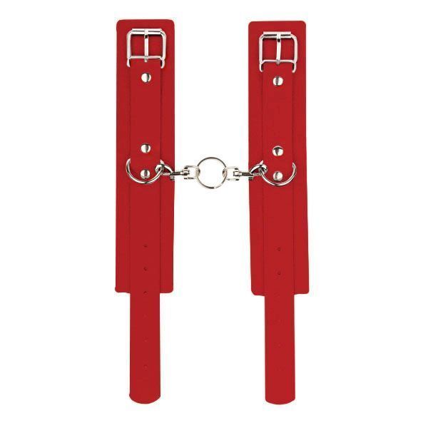 Наручники Leather Standart Hand Cuffs, Red 281333 фото